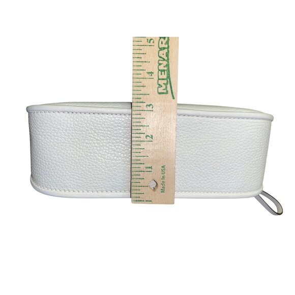 Michael Kors Small Cream Pebbled Leather Purse Wristlet Strap Silver HW Used - Picture 12 of 16